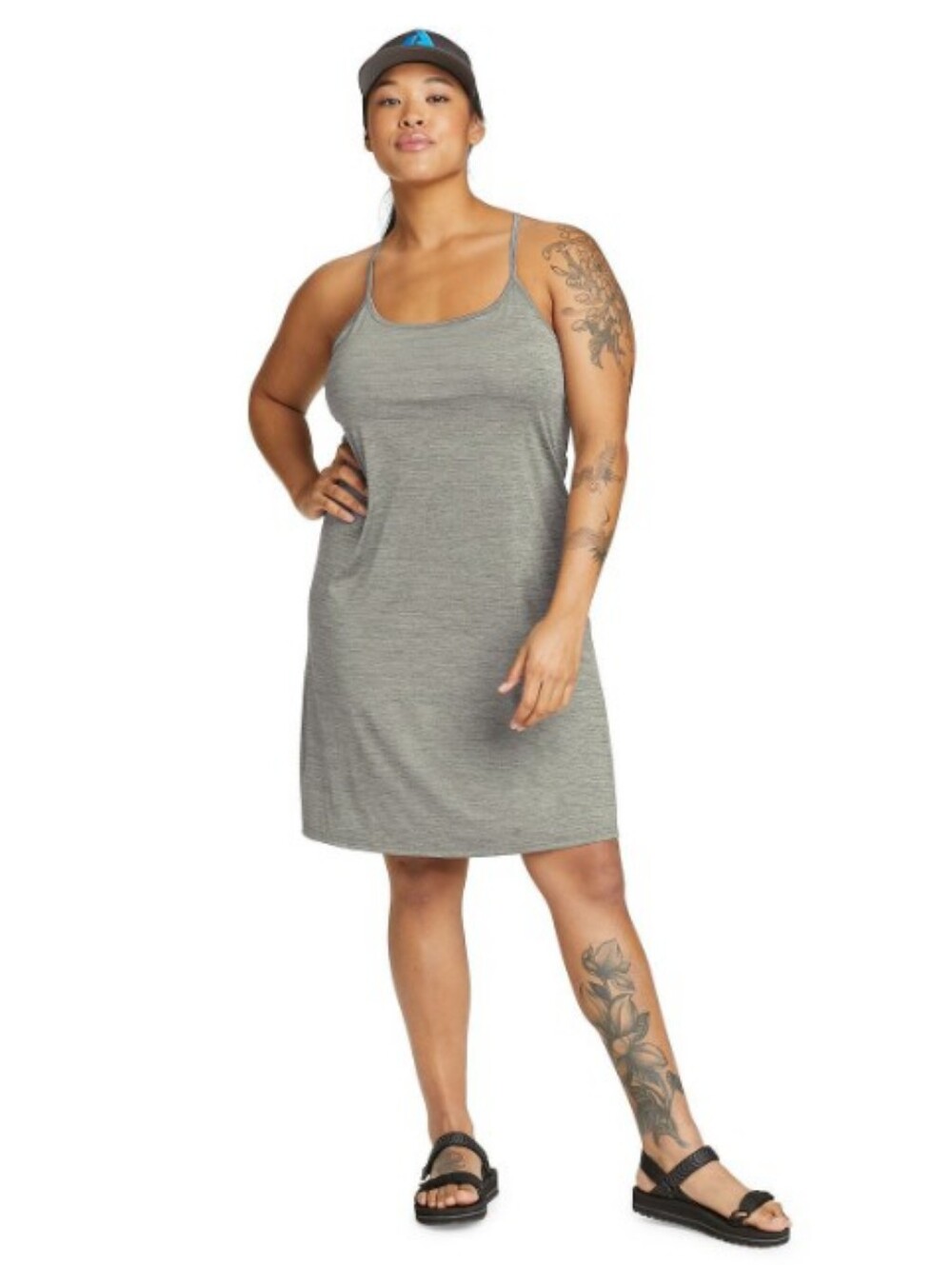 Eddie Bauer Gray Midi Sports Athletic Dress Summer Travel Dress Loungewear XL
